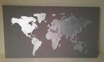 Canvas map of the world, Huis en Inrichting, Woonaccessoires | Schilderijen, Tekeningen en Foto's, Zo goed als nieuw, Ophalen