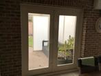 2 hardhouten tuindeuren voozien van dubbelglas, Doe-het-zelf en Bouw, Ophalen, Zo goed als nieuw