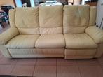 Leder salon 3+1+1, beige 3-zit+1 relax-1club-1clubrelax, Ophalen, Gebruikt, Klassiek, Leer