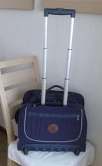 Kipling trolley horizontaal 2 wielen + riemen + aap, Gebruikt, Blauw, Aktetas of Boekentas, 30 tot 40 cm