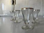 Vintage druppelglazen met gouden randje, Ophalen of Verzenden