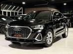 Audi Q3 150cv 35TFSI Sportback S tronic S line DISTRO FULL, Auto's, 4 cilinders, Zwart, Bedrijf, 5 zetels