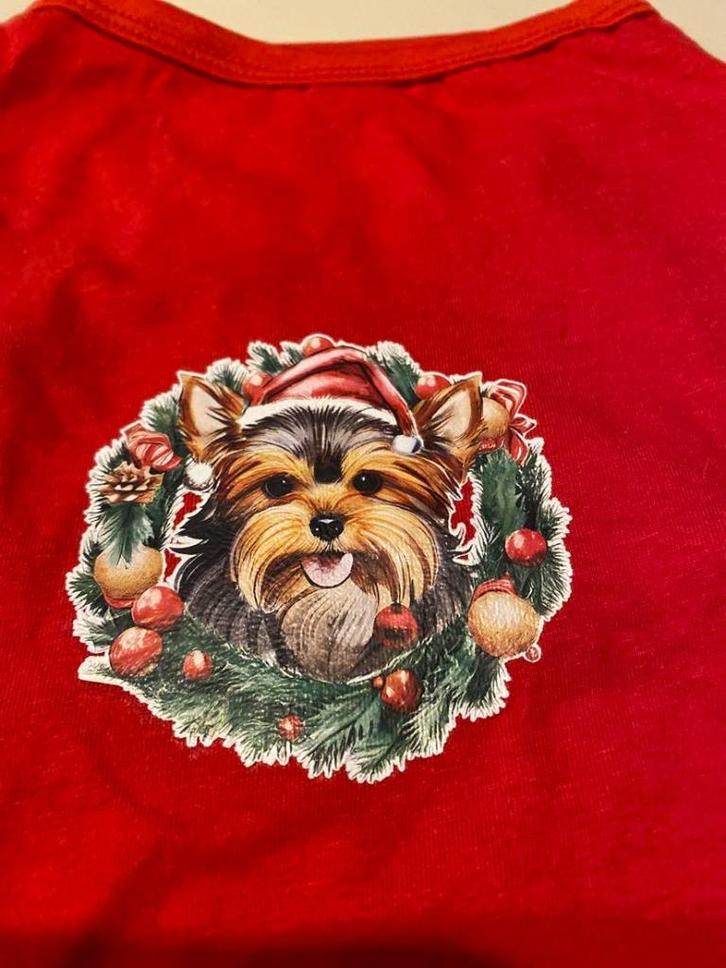 Kerstshirtje voor Yorkje., Animaux & Accessoires, Vêtements pour chiens, Neuf, Chemise de chien, Enlèvement ou Envoi