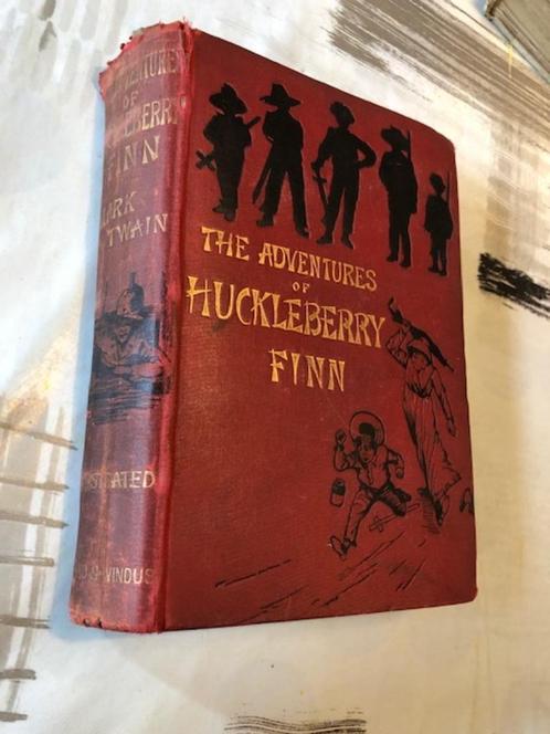 Les aventures de Huckleberry Finn - Mark Twain 1888, Antiquités & Art, Antiquités | Livres & Manuscrits, Enlèvement ou Envoi