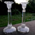 Antieke glazen kandelaars., Antiek en Kunst, Ophalen, Glas