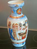 Vase Antiquité chinois porcelaine décor Égyptien signé, Enlèvement ou Envoi