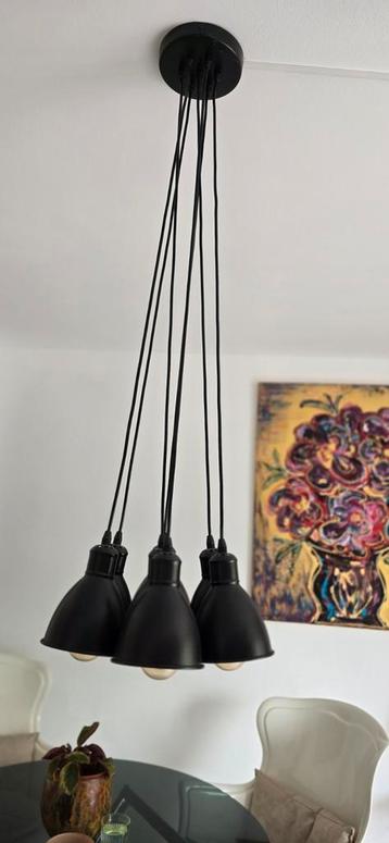 Moderne zwarte metalen hanglamp 6x  beschikbaar voor biedingen