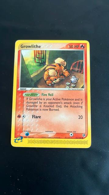 Pokemonkaart, Naam: Growlithe, Serienummer: 65/100. beschikbaar voor biedingen