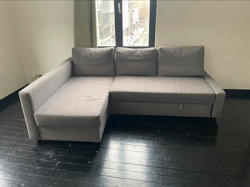 IKEA FRIHETEN Canapé convertible angle+rangement, gris foncé, Huis en Inrichting, Zetels | Complete zithoeken, Gebruikt, Stof
