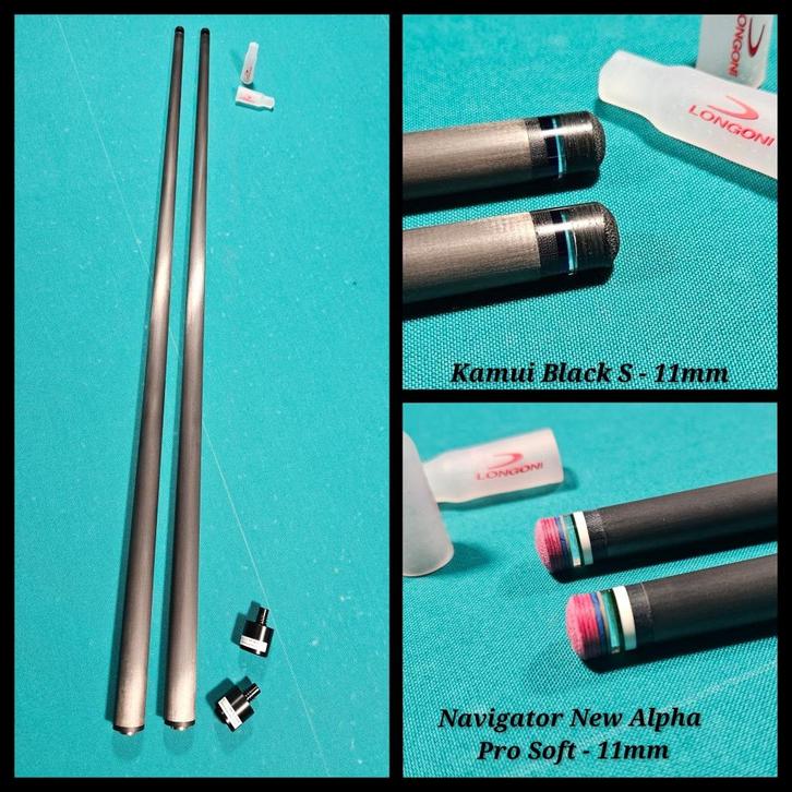 Carbon Fiber C67,5 - 11mm toppen voor Longoni VP2 / Nieuw, Sport en Fitness, Biljarten en Poolen, Nieuw, Keu of Ballen, Ophalen of Verzenden