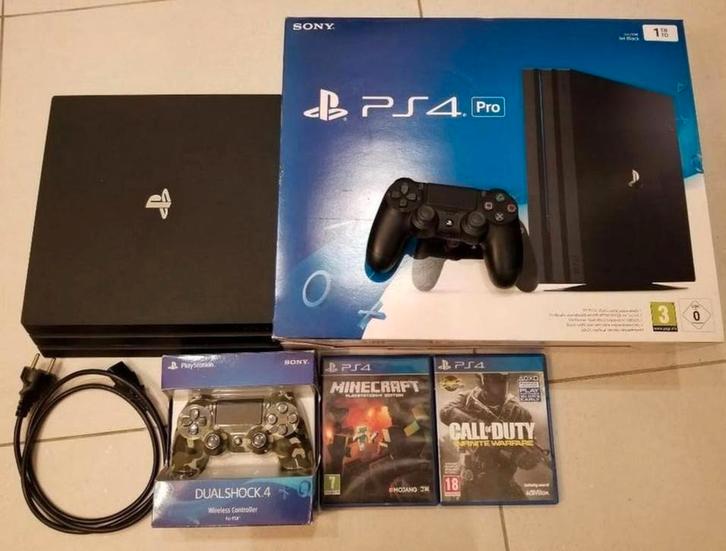 Playstation 4 Pro 1TB + 2 controllers + 2 games, Games en Spelcomputers, Spelcomputers | Sony PlayStation 4, Gebruikt, Pro, 1 TB