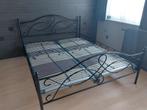 Smeedijzer bed, italiaans design., 160 cm, Comme neuf, Deux personnes, Noir