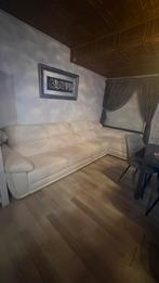 Witte leren bank, Maison & Meubles, Ameublement | Revêtements de sol, Enlèvement, Comme neuf