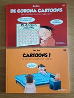 Ben Seys corona cartoons deel 1 en 2 gesigneerd met tekening, Boeken, Stripverhalen, Meerdere stripboeken, Ophalen of Verzenden