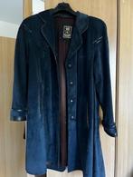 Leder daim marineblauwe mantel, Ophalen, Zo goed als nieuw, Maat 38/40 (M), Blauw