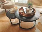 Salontafel set van 2, Huis en Inrichting, Tafels | Salontafels, Ophalen, Zo goed als nieuw, Rond, Overige houtsoorten