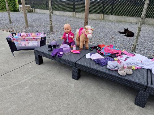 Set baby's met 1 Babyborn pop met paard enz., Kinderen en Baby's, Speelgoed | Poppen, Gebruikt, Ophalen of Verzenden