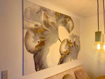 Canvas XXL Goud en Blauw Nieuw beschikbaar voor biedingen