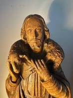 Eiken beeld Jezus met schaap, Ophalen of Verzenden