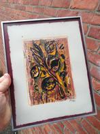 Abstract kunstwerk gesigneerd Gomez? 1975, Ophalen of Verzenden