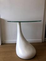 Bijzettafel, Modern, Wit, Huis en Inrichting, Tafels | Bijzettafels, Ophalen, Zo goed als nieuw, Glas