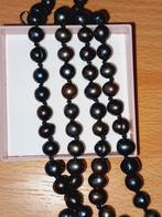 zwarte parels ketting (namaak, geen echt) 45 cm, Comme neuf, Noir, Autres matériaux, Enlèvement