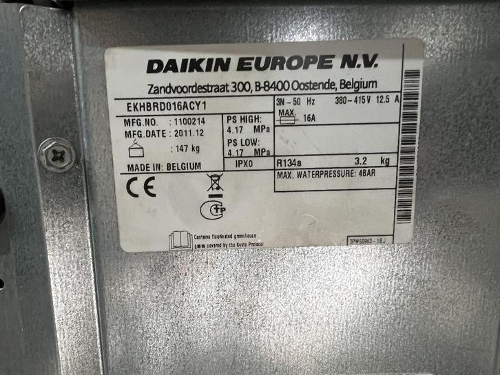 Daikin Altherma warmtepomp–compleet – defecte warmtewisselaa, Elektronische apparatuur, Airco's, Gebruikt, 100 m³ of groter, 3 snelheden of meer