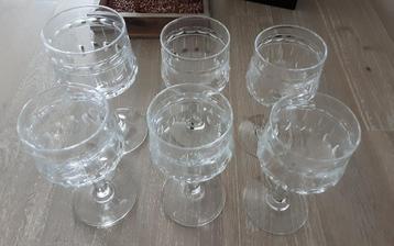 6 verres en cristal (sherry)