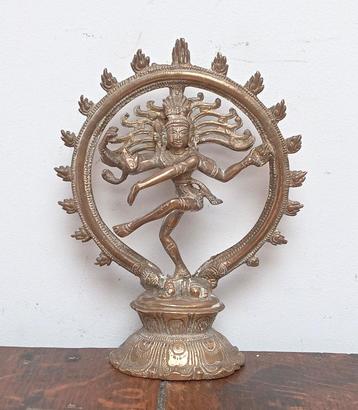 Statue en bronze/laiton de Shiva 18,5 cm