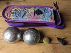 2 petanque-ballen in handig tasje, Gebruikt, Ophalen of Verzenden