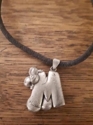 Collier Diddl en argent lettre M, Enlèvement ou Envoi, Diddl, Comme neuf