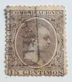Alfonso XIII Spain 1889 Comunicaciones 15 Centimos Stamp, Timbres & Monnaies, Timbres | Europe | Espagne, Affranchi, Enlèvement ou Envoi