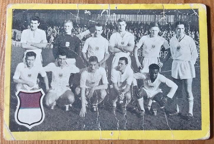 1960 Maple Leaf (pre panini) nr 4 Team S.C. Anderlecht!, Hobby en Vrije tijd, Stickers en Plaatjes, Gebruikt, Plaatje, Ophalen of Verzenden