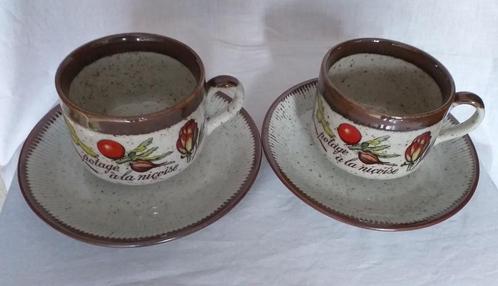 2 bols et assiettes potage à la niçoise, Antiek en Kunst, Antiek | Servies los, Ophalen of Verzenden