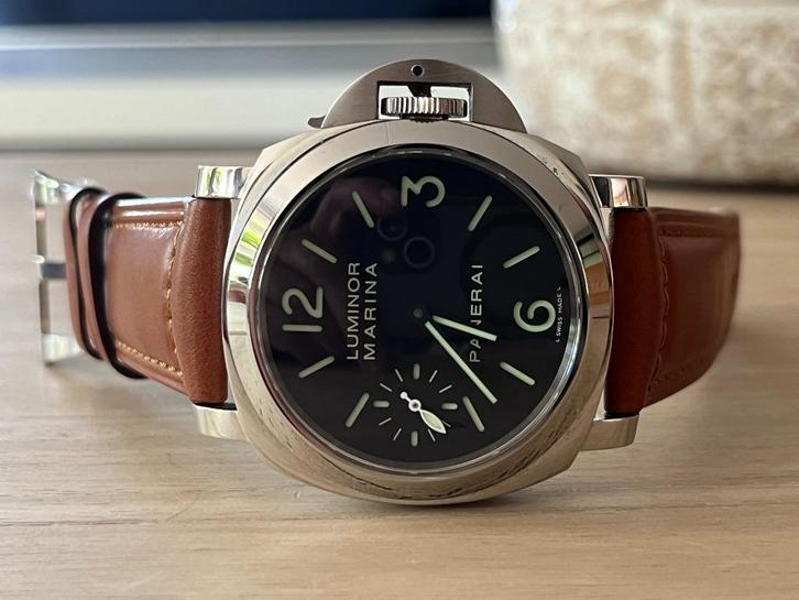 Panerai Luminor Marina PAM 111, Handtassen en Accessoires, Horloges | Heren, Nieuw, Polshorloge, Staal, Leer, Ophalen of Verzenden