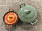 2 oude kookpotten, Huis en Inrichting, Ophalen of Verzenden, Gebruikt, Overige materialen, Koekenpan of Braadpan