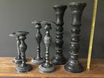 6 kandelaars in steen, metaal en hout, Antiquités & Art, Antiquités | Bougeoirs, Enlèvement, Autres matériaux