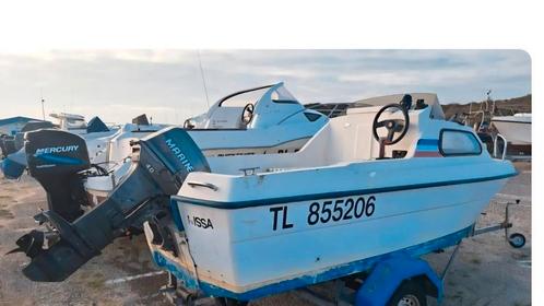 Boot 4m40 gegalvaniseerde trailer met een motor van 40 pk ui, Watersport en Boten, Speedboten, Zo goed als nieuw, Ophalen of Verzenden