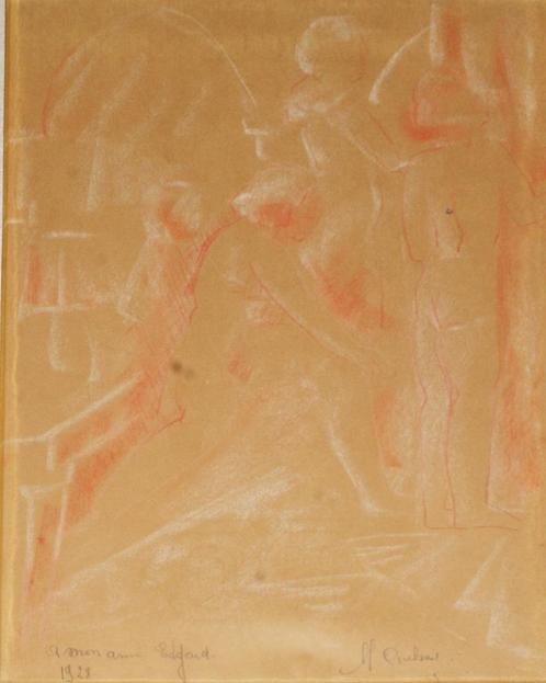 Marcel Crahay (1892-1952): Figuren, Antiek en Kunst, Kunst | Schilderijen | Klassiek, Ophalen of Verzenden