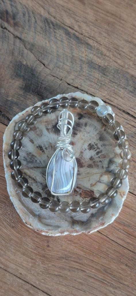 edelsteen hanger en armband sieraden kristallen juwelen, Handtassen en Accessoires, Kettinghangers, Nieuw, Roze, Ophalen of Verzenden