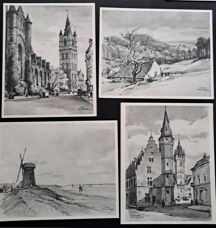 Reproducties Herman Verbaere, Antiek en Kunst, Kunst | Tekeningen en Fotografie, Ophalen of Verzenden