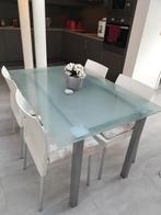 Tafel met 4 stoelen, Huis en Inrichting, Tafels | Eettafels, Ophalen, Gebruikt, 100 tot 150 cm, 50 tot 100 cm