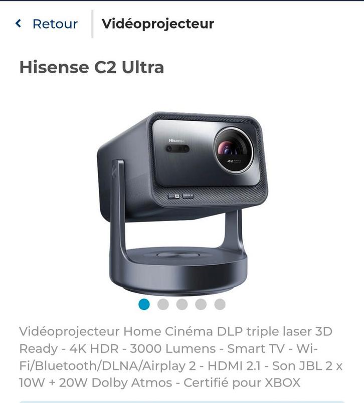 Vidéo projecteur HISENSE C2ULTRA NEUF, Computers en Software, Webcams, Ophalen