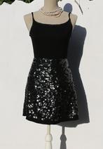 Zeer mooie zwarte rok met lovertjes T40, Kleding | Dames, Rokken, Maat 38/40 (M), Zwart, Nieuw, Ophalen of Verzenden