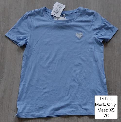 T-shirt meisje: Only maat XS (NIEUW + LABEL), Kleding | Dames, T-shirts, Nieuw, Maat 34 (XS) of kleiner, Blauw, Korte mouw, Ophalen of Verzenden