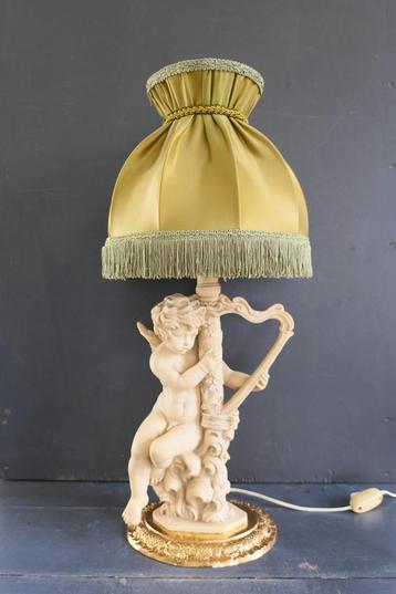 Vintage tafellamp schemerlamp engel harp A. Saltini Italy