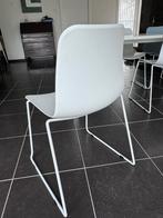 Design Eetkamer stoelen  (4 Witte / 4 blauw-grijze), Huis en Inrichting, Stoelen, Kunststof, Ophalen of Verzenden, Wit, Zo goed als nieuw