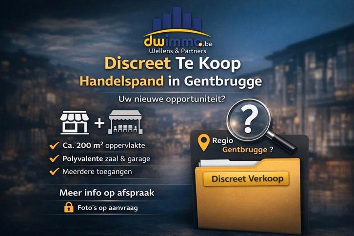 DISCREET HANDELSPAND TE KOOP – GENTBRUGGE, Immo, Huizen en Appartementen te koop, Provincie Oost-Vlaanderen, tot 200 m², Overige soorten