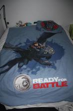 hoe tem je een draak dekbedovertrek 140x200cm + kussensloop, Enlèvement ou Envoi, Bleu, Garçon, Housse de couette