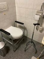 Toiletkader staal en wandelstok appart te koop, Diversen, Verpleegmiddelen, Ophalen, Zo goed als nieuw